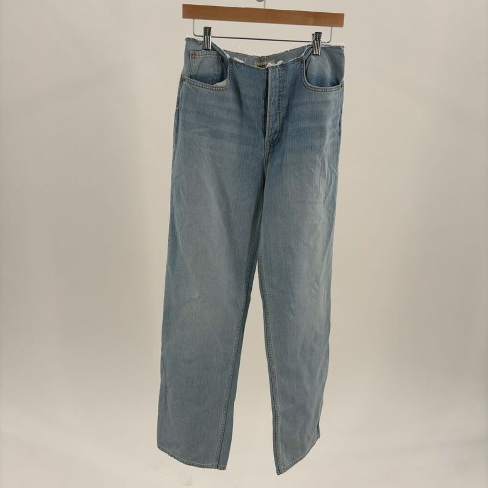 GRLFRND Jordan Low Rise Frayed Waist Boyfriend Jeans in Hot Springs